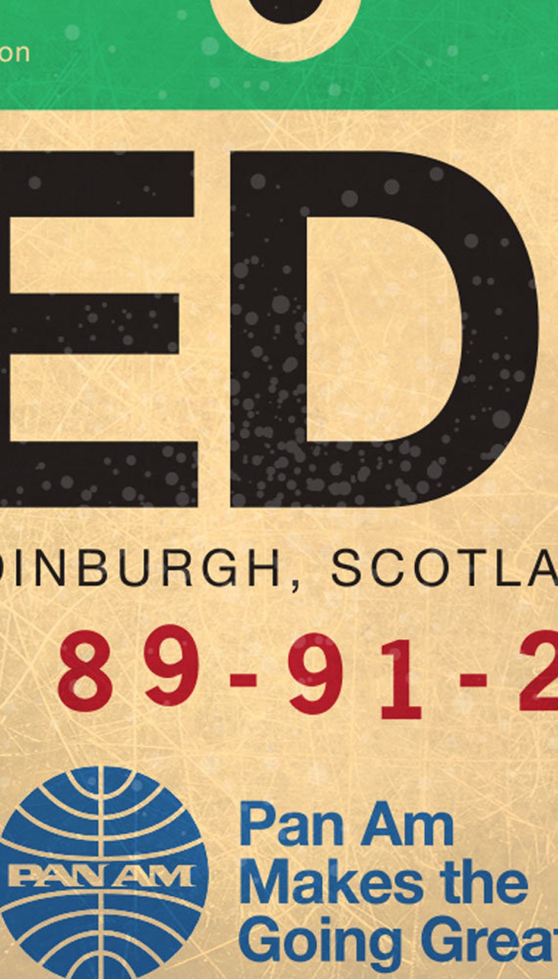 Edinburgh Scotland Luggage Claim Tag Baggage Wall Art Sign Etsy