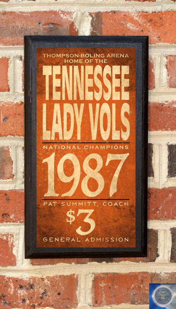 Tennessee Volunteers Lady Vols Basketball Wall Art Sign Etsy