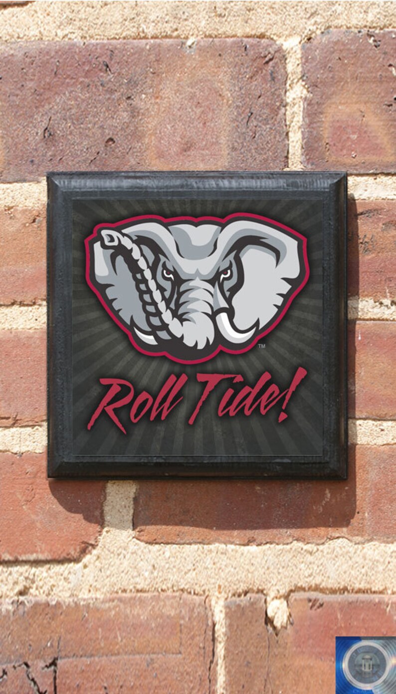 Alabama Crimson Tide Elephant Roll Tide Wall Art Sign Plaque Etsy