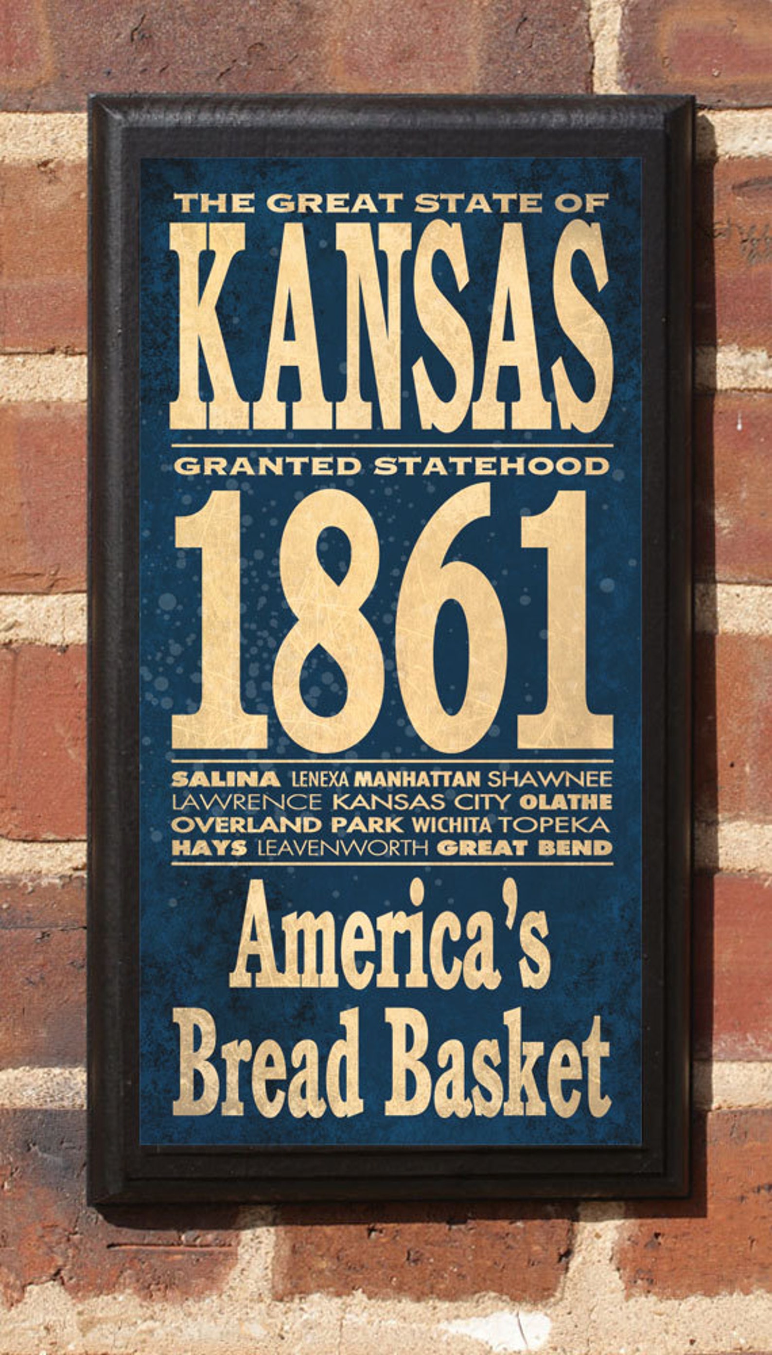 Kansas KS State Wall Art Sign Plaque Gift Present Personalized Etsy
