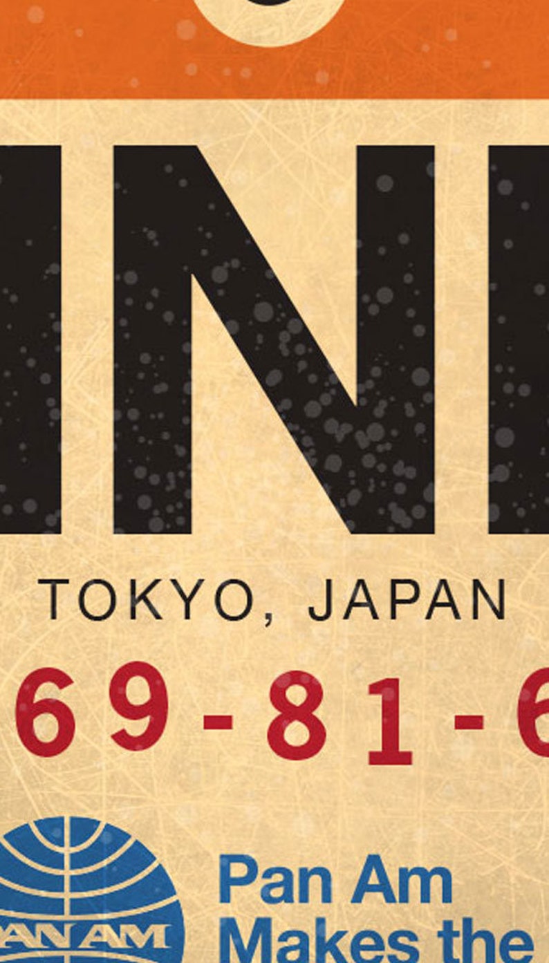 Tokyo Japan Luggage Claim Tag Baggage Wall Art Sign Plaque Etsy