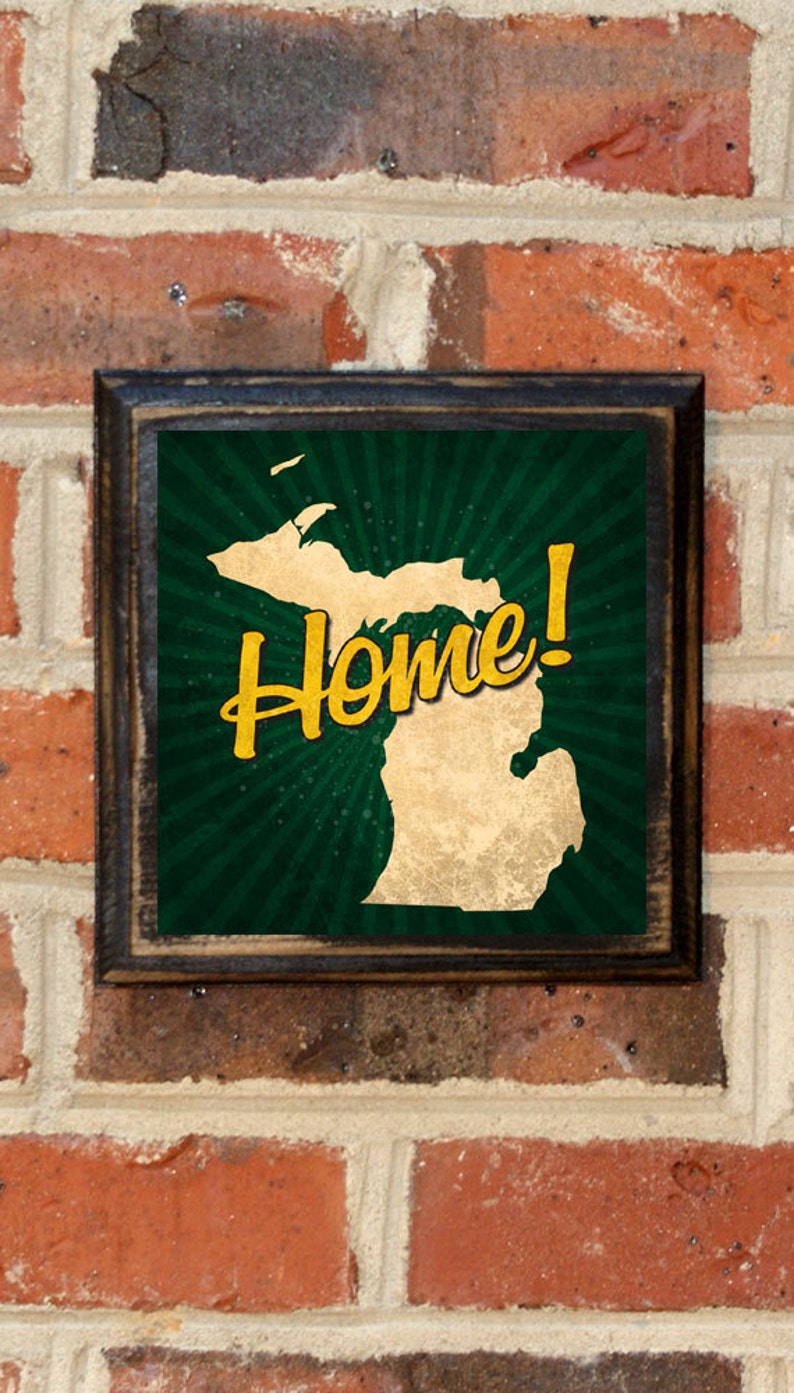 Michigan MI Wall Art Sign Plaque Home Gift Present Home Decor Etsy