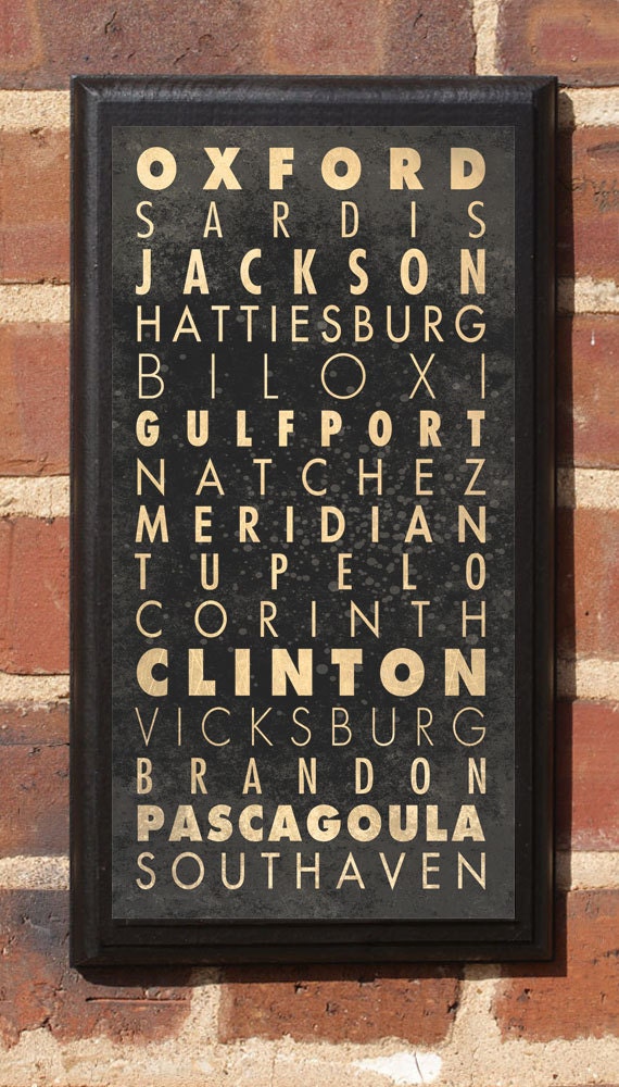 Mississippi Cities Transit Subway Scroll Vintage Style Wall Etsy