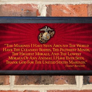 Eleanor Roosevelt Marine Quote Us Marine Corps C Thank God For The Marines Eleanor | Etsy Ireland