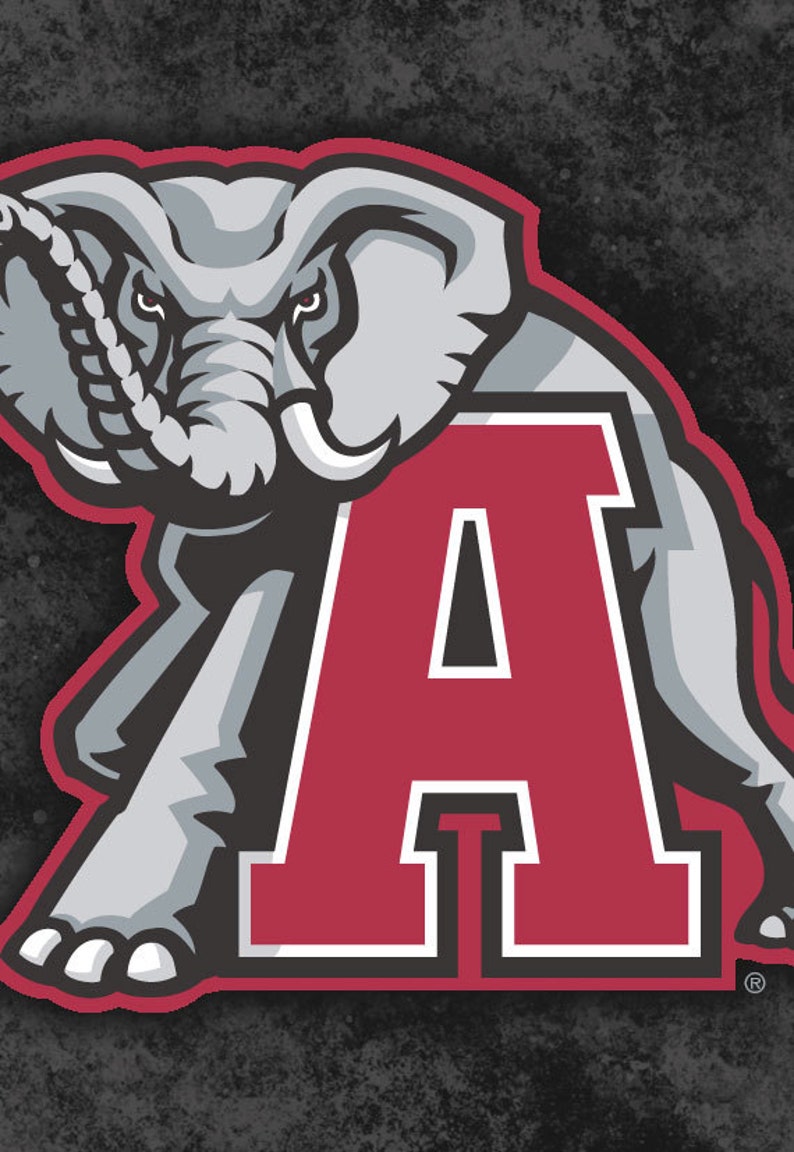 Alabama Crimson Tide Elephant A logo Roll Tide Wall Art Sign Etsy