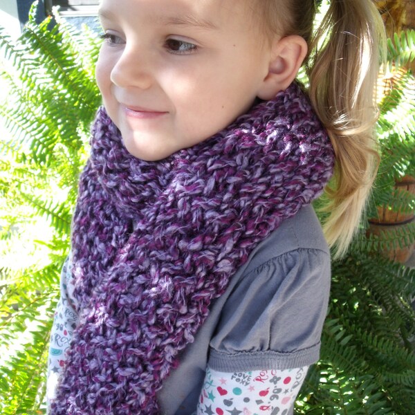 SALE!! Handmade Knit Scarf Purples Womens Girls Warm Winter Accessory Extra Long Scarf