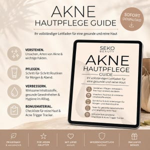 Acne Skincare Guide | PDF Ebook | Hautpflege gegen Akne | Skincare Routine | Esthetician Guide | Deutsch
