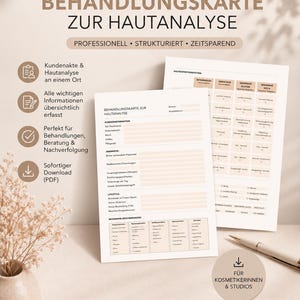 Behandlungsprotokoll PDF für Kosmetikerinnen – Kundenkartei & Dokumentation – Ideal für neue Kosmetikstudios und selbstständige