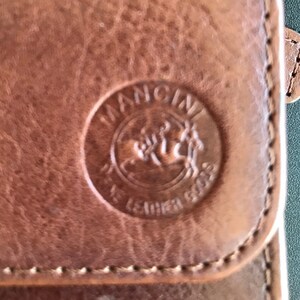 Portefeuille pour femme en cuir marron Mancini