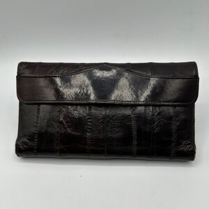 Vintage leren palinghuid dames vintage portemonnee