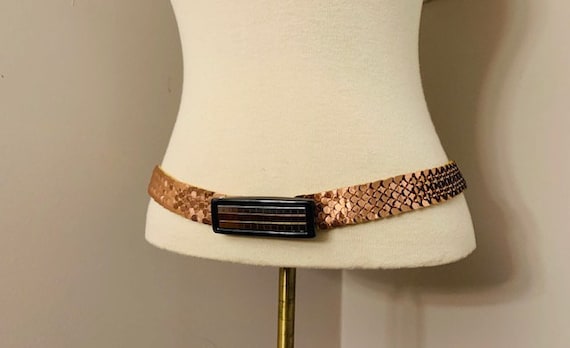 1970s DISCO rose gold elastic party belt - this b… - image 3