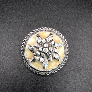 Vintage Scarf Clip West Germany Silver Floral — Scarves and More