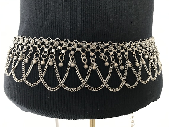 Silver dangling Belt New Women Silver Metal Chain Chunky Links Dangle Drop Dance  main image 3