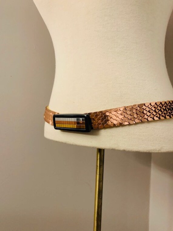 1970s DISCO rose gold elastic party belt - this b… - image 4