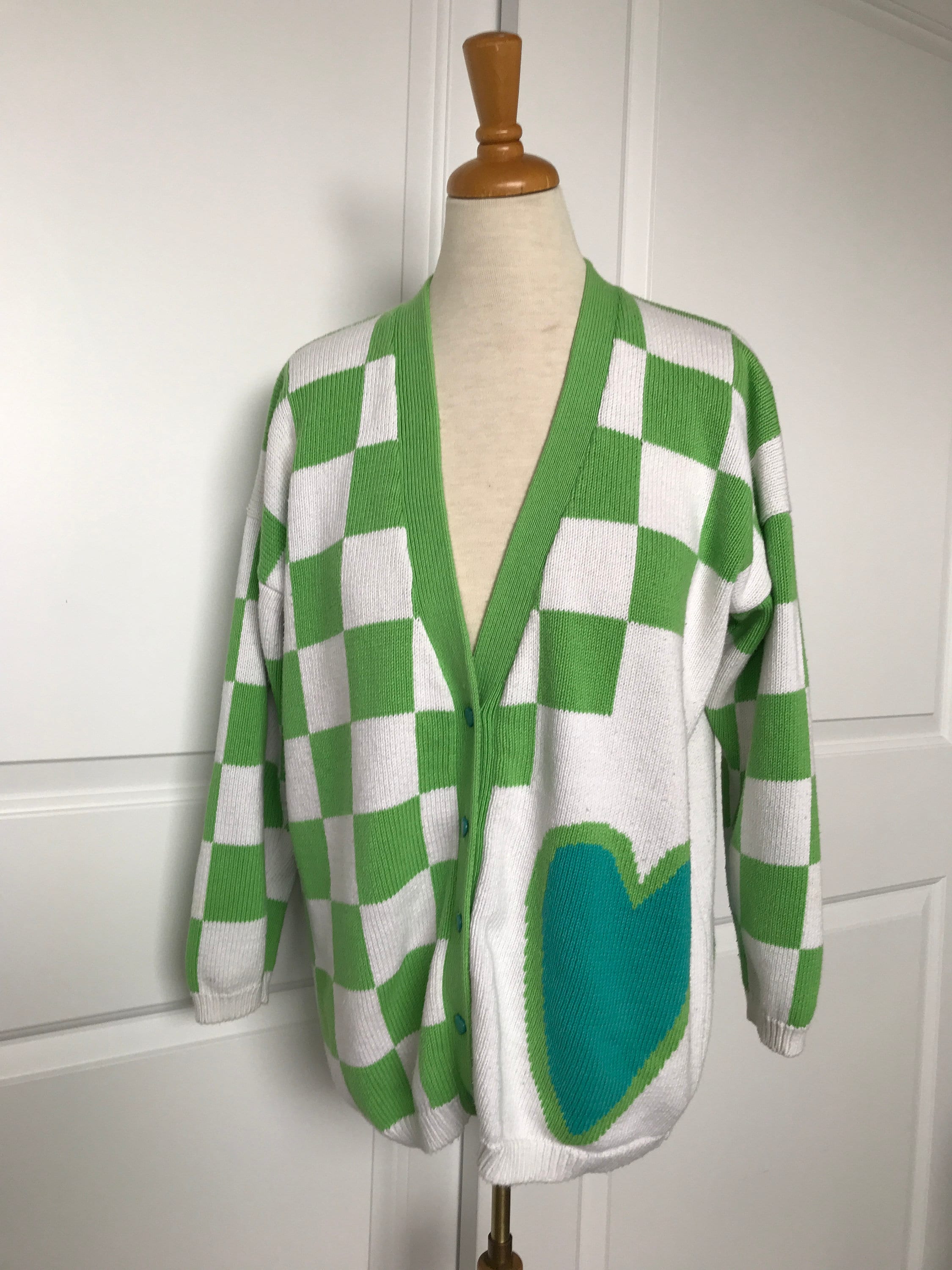 訳あってお買い得！30～80％OFF 80s TAMRA Cotton HEART Cardigan, Perfect for Valentines Day カーディガン