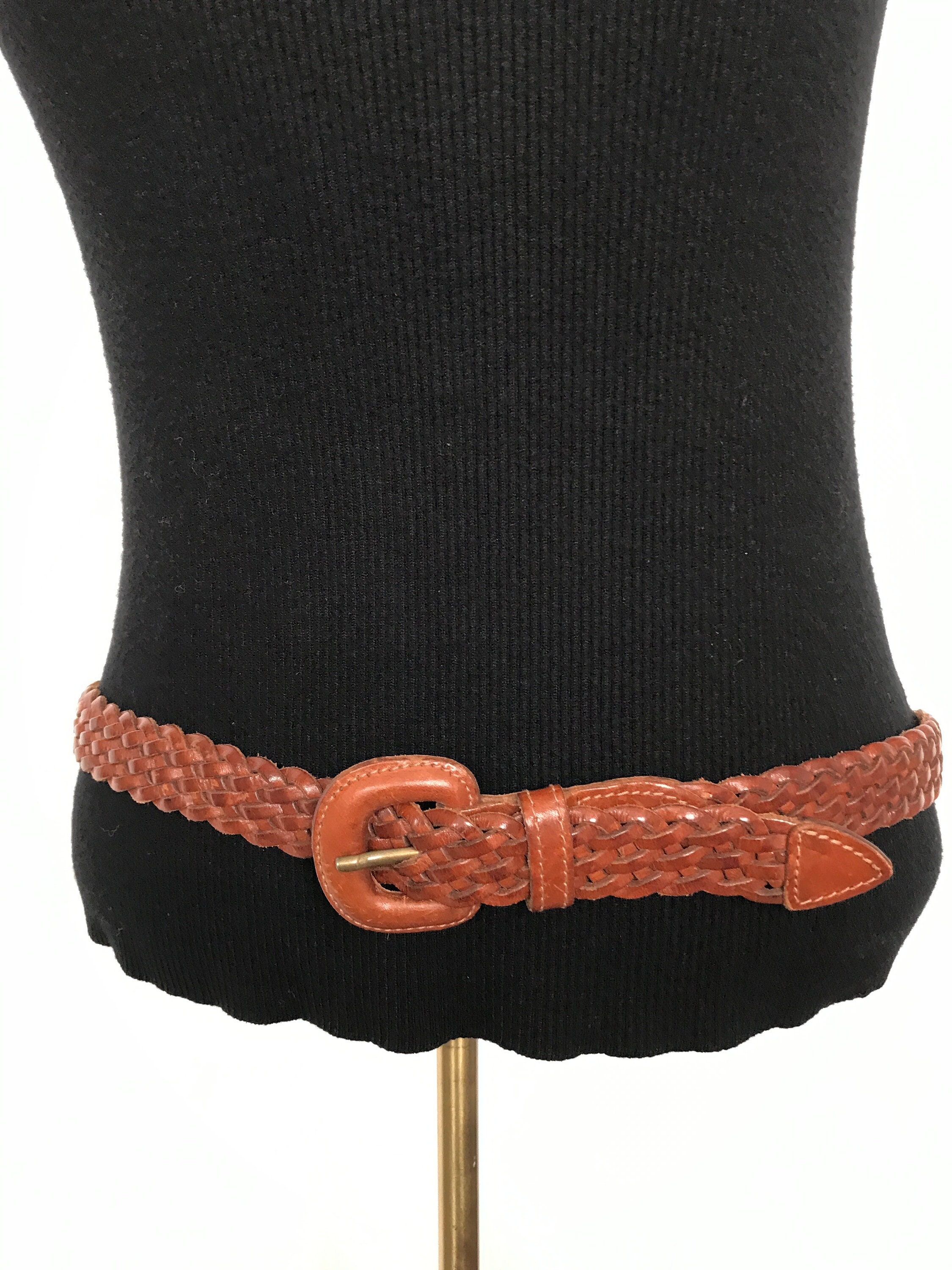Light Brown Leather Braided Unisex Belt S, Made in Turkey - Etsy display picture 1