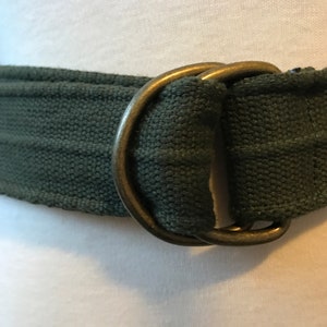 Unisex Canvas Cotton Webbing D- Ring Adjustable Belt