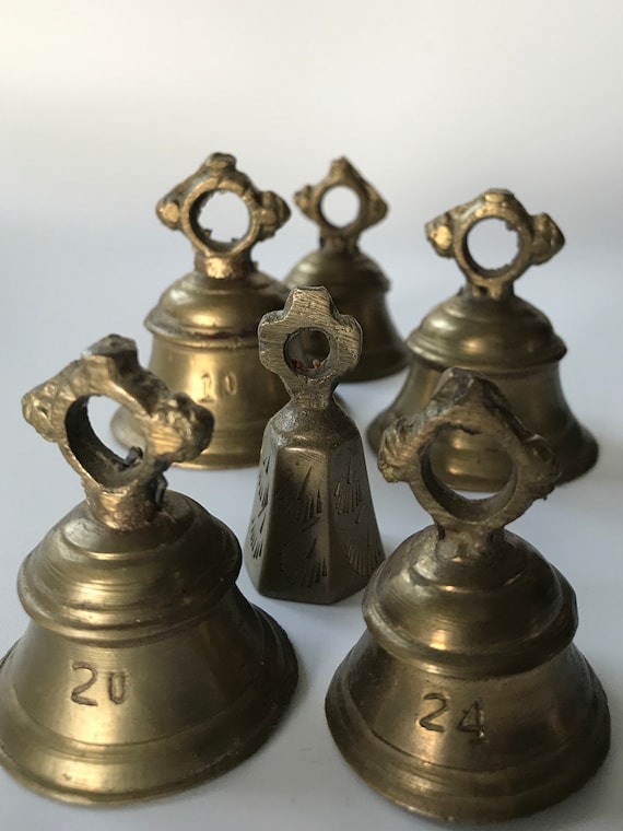 1960's S S Sarnia Set of 6 Small Brass Bells Made in India -  Canada