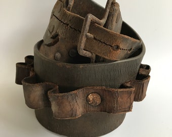 Vintage Leather Hunting ammo Belt