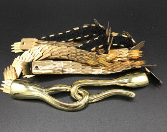 Vintage 70s Gold Elastic Belt, Made in USA