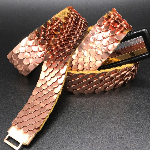 1970s DISCO rose gold elastic party belt - this b… - image 7
