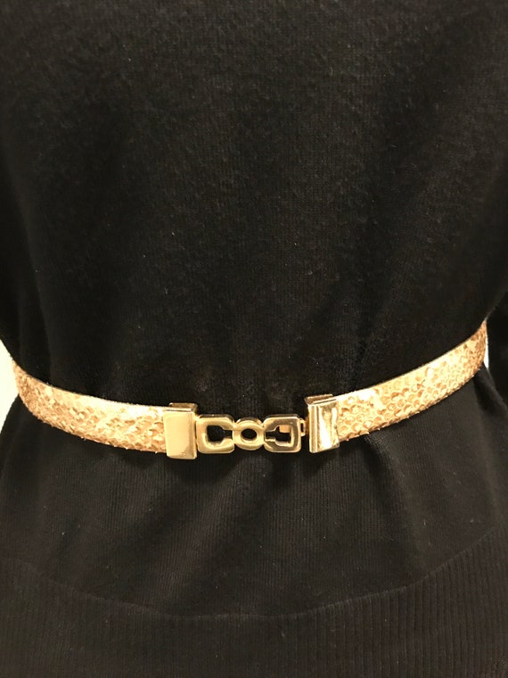 24K Gold Plated Genuine Snake Skin Belt - Etsy display picture 1
