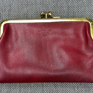 Vintage Small Leather Coin Wallet red