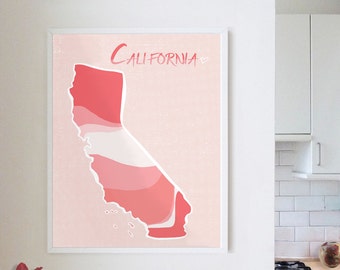 Multi-Colored State or Country Art Print, Home Art