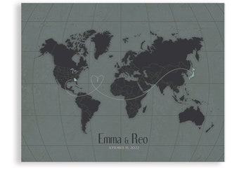 World Map with Grid Lines, Wedding Guest Book Alternative, Wedding Guest Book, Wedding Centerpiece, Guest Book Map