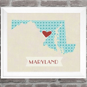Customized State or Country Print France Style Sizes 5x7 up to 42x70 image 2