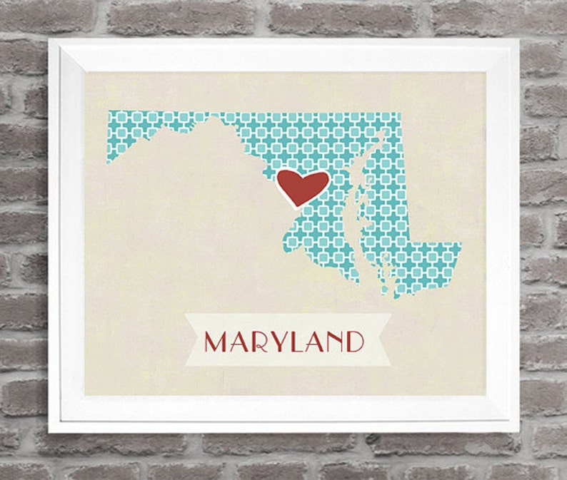 Customized State or Country Print France Style Sizes 5x7 up to 42x70 image 2