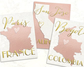 Rose Gold Wedding, Table Numbers, Table Cards, Travel Wedding Decor, Old World Maps, Custom Table Numbers