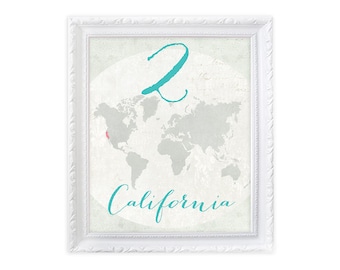 Wedding Table Seating Cards, Map and Table Number, Wedding Place Cards, Map Table Numbers, Custom Table Numbers