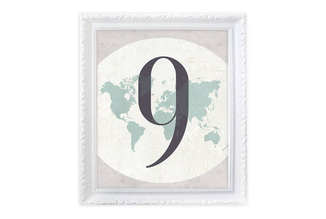 DIGITAL File - Wedding Table Numbers, Travel Themed Table Cards, Map ...