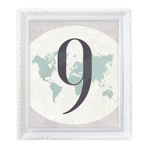 DIGITAL File - Wedding Table Numbers, Travel Themed Table Cards, Map Table Numbers, Wedding Place Cards, Table Numbers, Custom Table Numbers