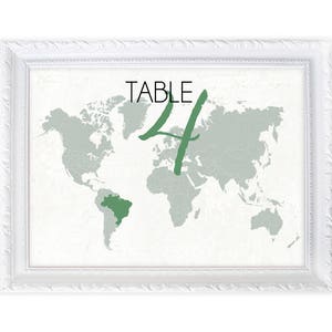 Digital File - Wedding Table Seating Cards, Travel Themed Table Cards, Country Table Numbers, Map Table Numbers, Custom Table Numbers