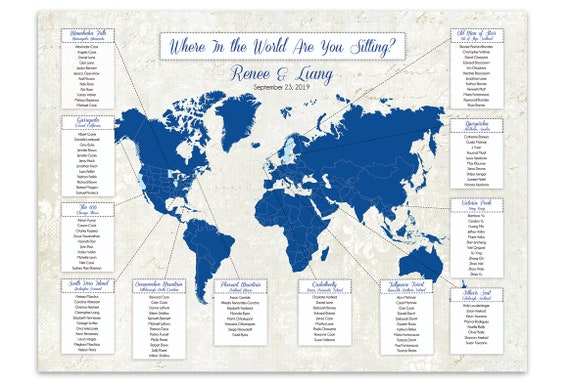 Travel Themed Seating Chart