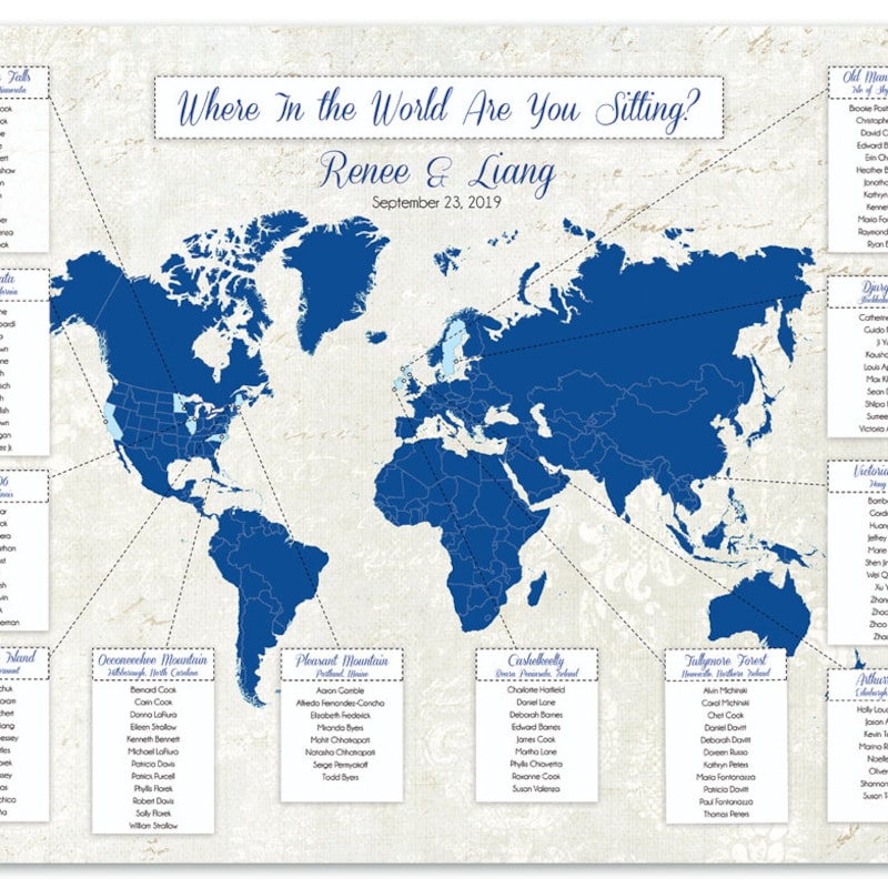 World Seating Chart Etsy