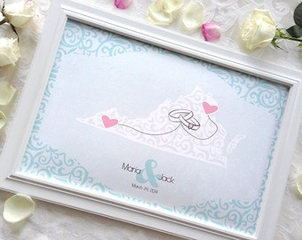 Illustrated Custom Wedding Map, Wedding Guest Book Alternative Map, Hand Drawn Map, Custom Map