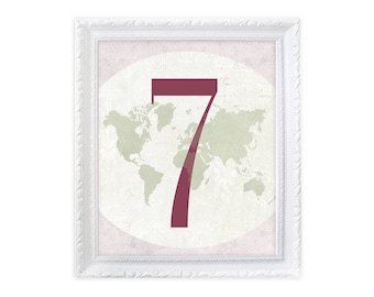 Wedding Table Seating Cards, Map and Table Number, Wedding Place Cards, Map Table Numbers, Custom Table Numbers