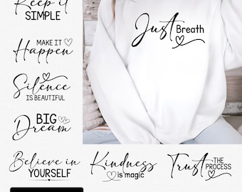 Motivierende SVG-Bundle | Positive Zitate zwar | Inspirierende Png-Dateien | Cricut-Schnitt-Datei