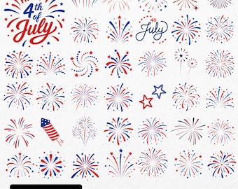 40 Feuerwerk SVG Bundle | Vaterländischer 4.Juli Cricut Cut Dateien