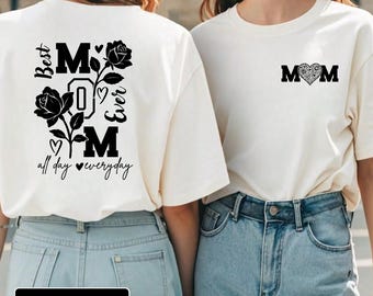 Floral Mom SVG, Rose Blumendesign, Muttertag Shirt PNG