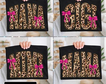 Leopard Mama PNG Bündel | Mama Nana Mimi Gigi | Muttertag Sublimations Designs