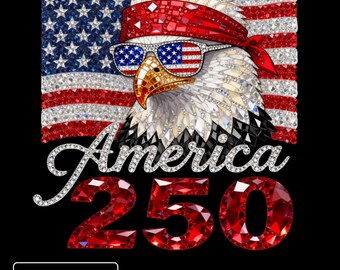 Amerika 250 Adler PNG | Strass Vaterländischer Sublimationsentwurf