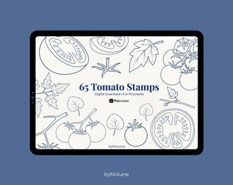 65 Tomato Procreate Stamps | Digital Download For Illustrations