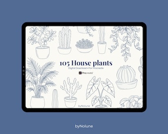 105 House Plant Procreate Stamps | Digital Download For Illustrations