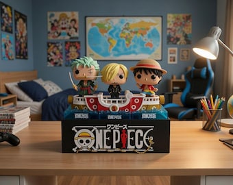 One Piece Displayständer für das Kinder Surprise Funko Pop Set – 3D-gedruckter Sockel für Ruffy, Zorro, Sanji – Thousand Sunny Schiff – Ostern 2026