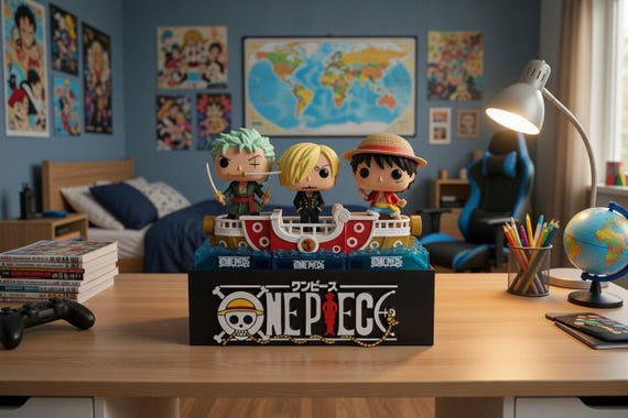 Espositore One Piece per Set Kinder Sorpresa Funko Pop – Base Stampata in 3D per Luffy, Zoro, Sanji – Nave Thousand Sunny – Pasqua 2026