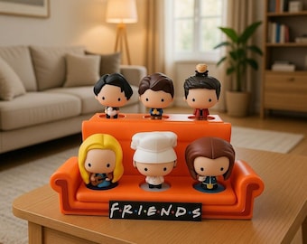 Divano Central Perk per Personaggi Friends McDonald's | Divanetto Arancione in Scala Stampato in 3D | Regalo per Fan di Friends